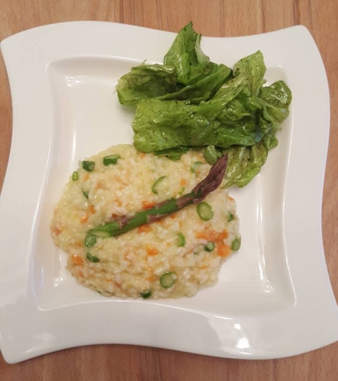 Risotto mit Spargel und Erbsen