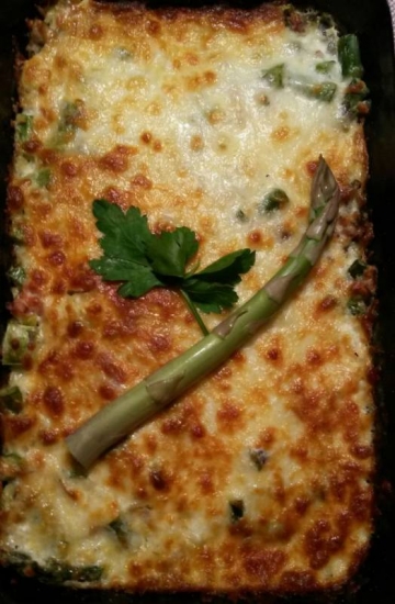 Spargel-Pilz-Gratin