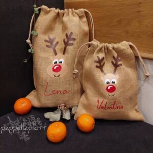 personalisiertes Nikolosackerl klein - Rentiermotiv